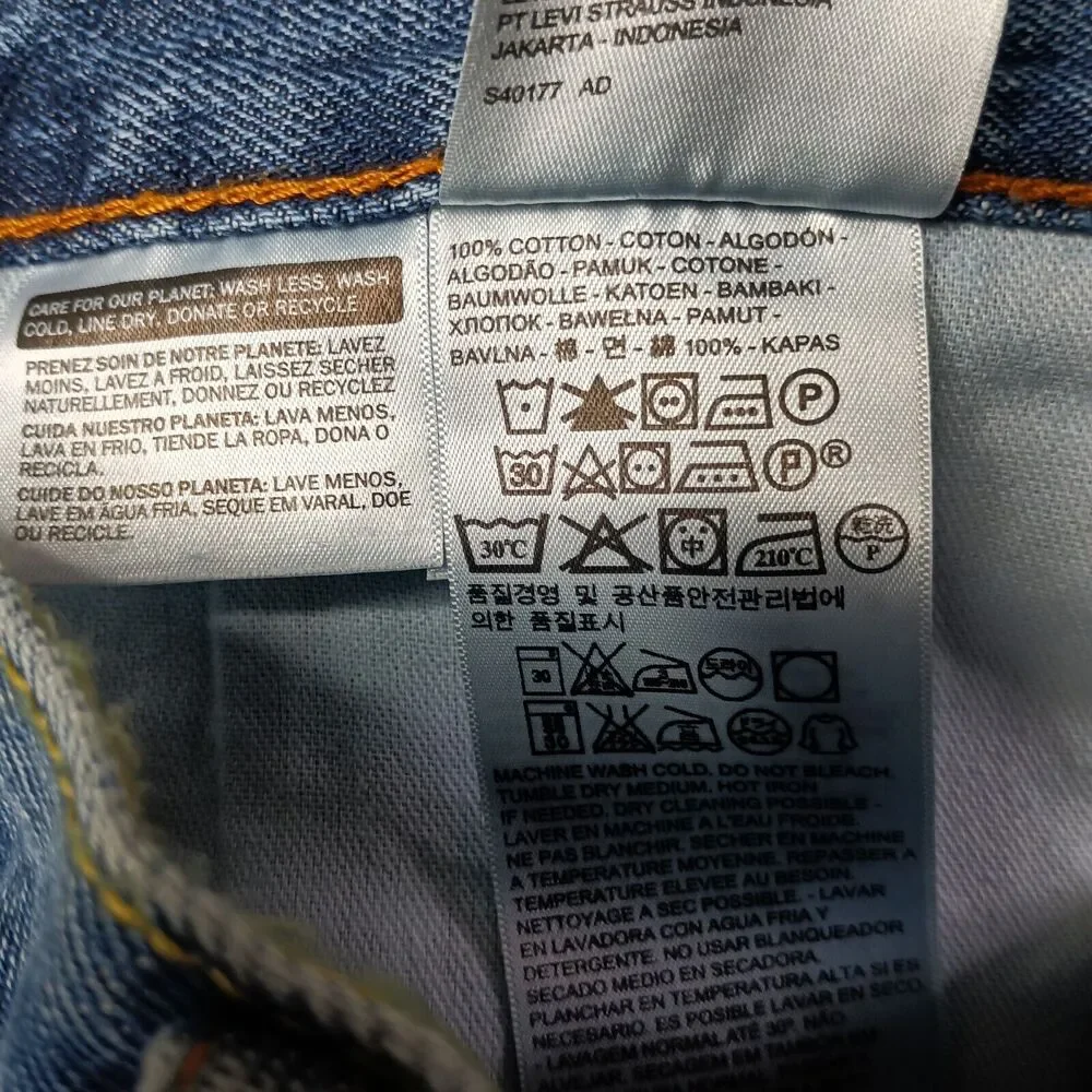 Levi's 505 Jeans Men's 42x34 Regular Fit Straight Leg 100% Cotton Blue